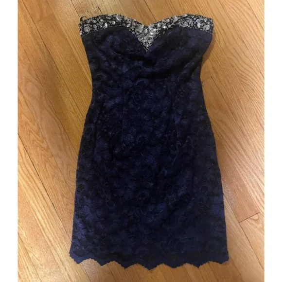 B Darlin | Dresses | Navy Blue Lace Junior Prom Dress | Poshmark